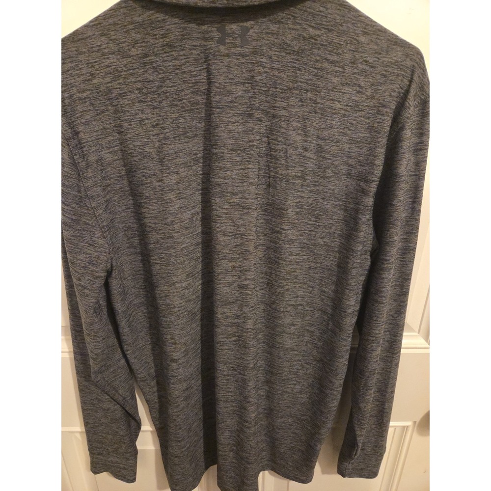 Under Armour, Loose Fit, All Season, GreyLong sleeve Polo Mens Golf Shirt Medium - Picture 6 of 6